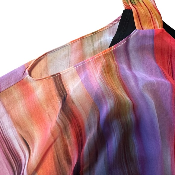 Robbie Bee Signature Cold Shoulder Abstract Print Maxi Dress NWT Size 12 Vibrant - Picture 11 of 15